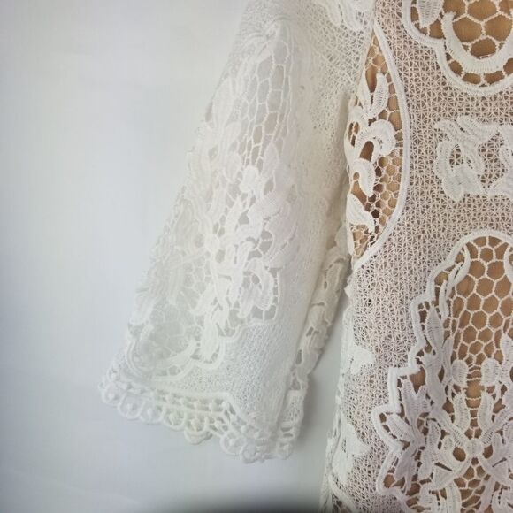 Aakash Off White Tunic Top. Size S - Picture 3 of 12